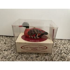Vintage Ruddy Duck Christmas Ornament 1984 Bradford Novelty New Decor